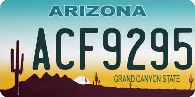 AZ license plate ACF9295