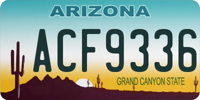 AZ license plate ACF9336