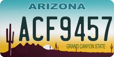 AZ license plate ACF9457