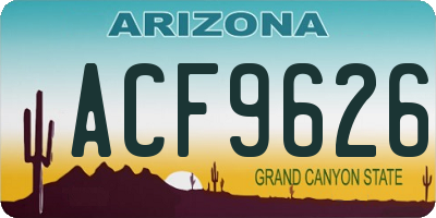 AZ license plate ACF9626
