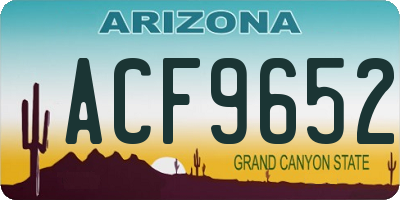 AZ license plate ACF9652