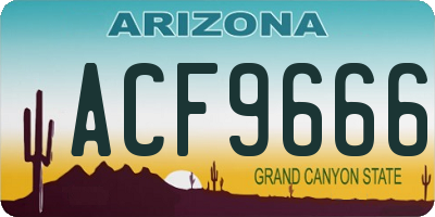 AZ license plate ACF9666