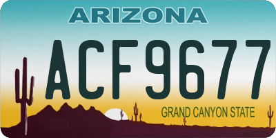 AZ license plate ACF9677