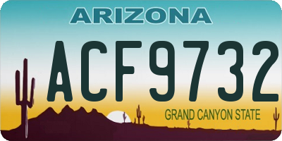 AZ license plate ACF9732