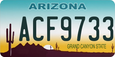 AZ license plate ACF9733