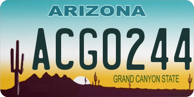 AZ license plate ACG0244