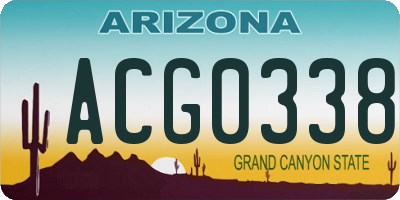 AZ license plate ACG0338