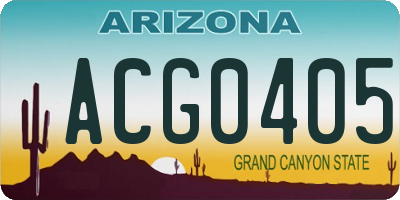 AZ license plate ACG0405