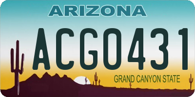 AZ license plate ACG0431