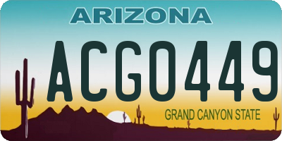 AZ license plate ACG0449