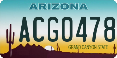 AZ license plate ACG0478