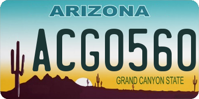 AZ license plate ACG0560
