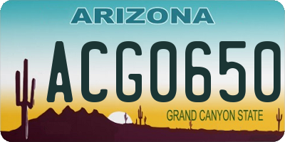 AZ license plate ACG0650