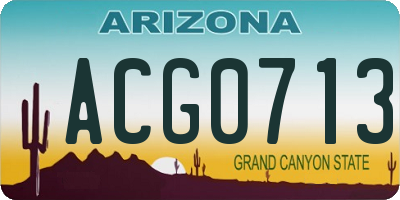 AZ license plate ACG0713