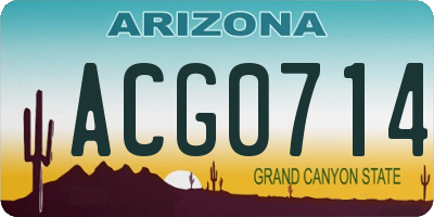 AZ license plate ACG0714