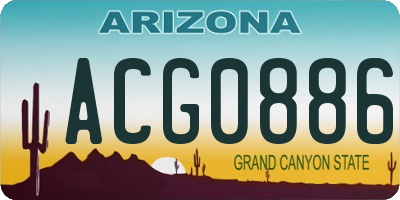 AZ license plate ACG0886
