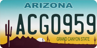 AZ license plate ACG0959