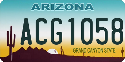 AZ license plate ACG1058