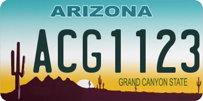 AZ license plate ACG1123