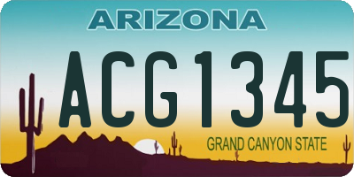 AZ license plate ACG1345