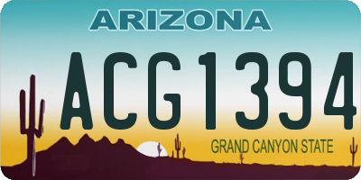 AZ license plate ACG1394