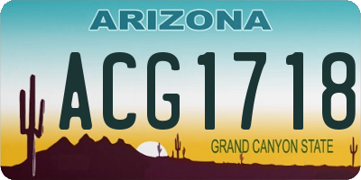AZ license plate ACG1718