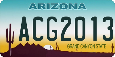 AZ license plate ACG2013