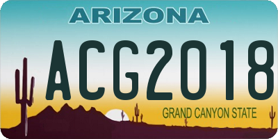 AZ license plate ACG2018
