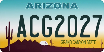 AZ license plate ACG2027