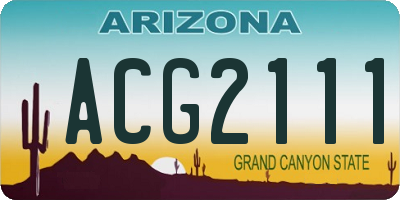 AZ license plate ACG2111