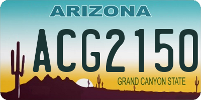 AZ license plate ACG2150