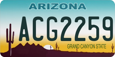 AZ license plate ACG2259