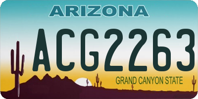 AZ license plate ACG2263