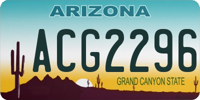 AZ license plate ACG2296