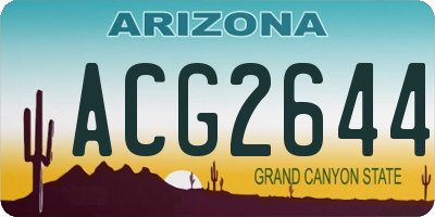 AZ license plate ACG2644