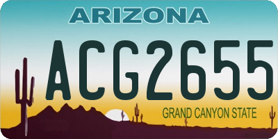 AZ license plate ACG2655