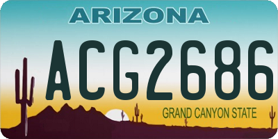AZ license plate ACG2686