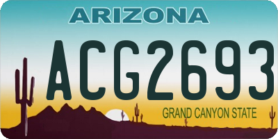 AZ license plate ACG2693