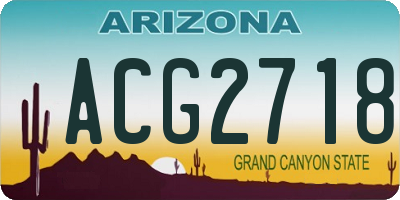 AZ license plate ACG2718