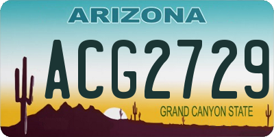 AZ license plate ACG2729