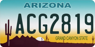 AZ license plate ACG2819