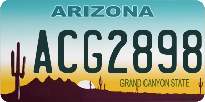AZ license plate ACG2898