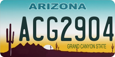 AZ license plate ACG2904