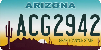 AZ license plate ACG2942