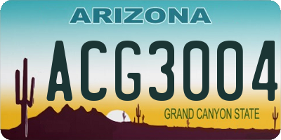 AZ license plate ACG3004