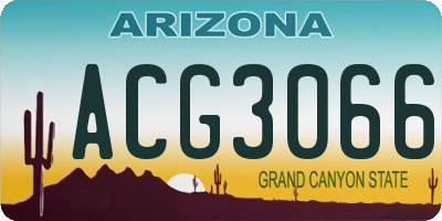 AZ license plate ACG3066
