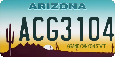 AZ license plate ACG3104