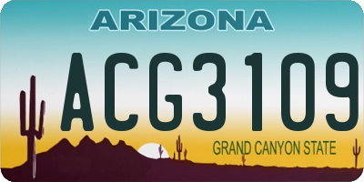 AZ license plate ACG3109