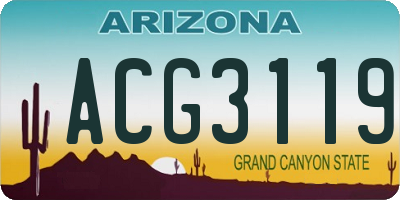 AZ license plate ACG3119