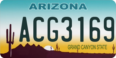 AZ license plate ACG3169